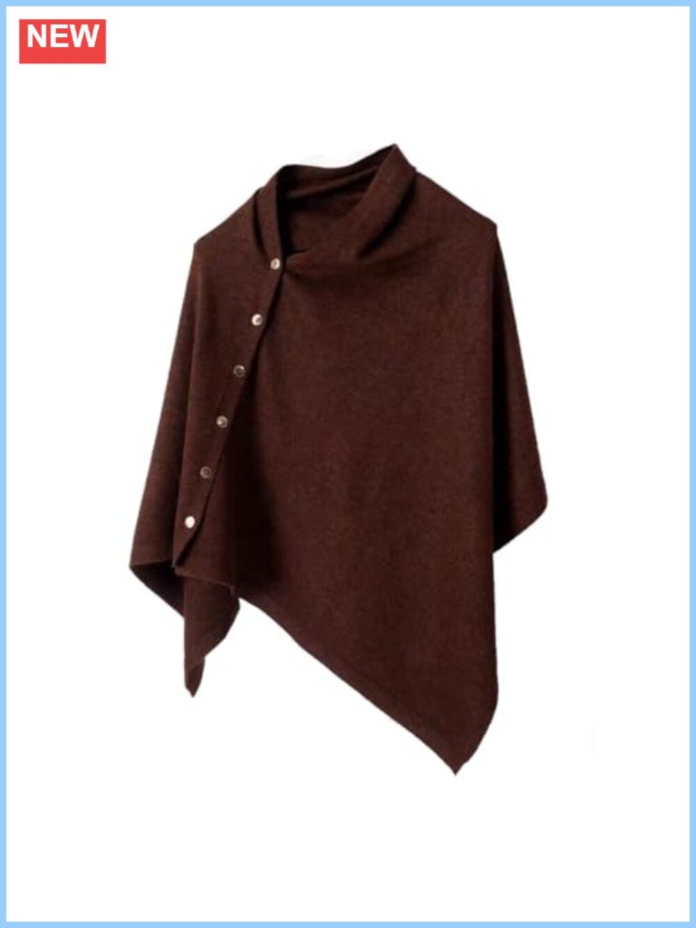 Women's Soft Fleece Knit Poncho Shawl Scarf 3-in-1 Wrap Cardigan with Buttons